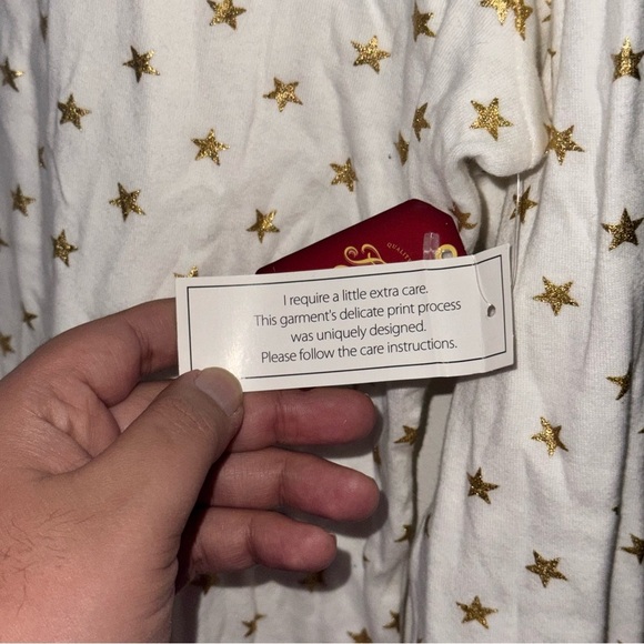 Faded Glory Women's LG 12-14 White Gold Star Print Long Sleeve T-Shirt Top NWT - Picture 12 of 14